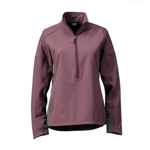 Orvis Pro LT Softshell Pullover Quarter Zip Jacket Burgundy Women Medium Outdoor